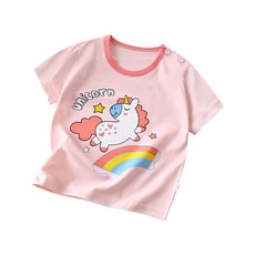 JoyBaby印花塗鴉肩扣短袖上衣 薄款透氣圓領T恤