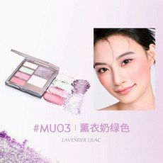 Eunarz又姿 醇彩系列面部综合盘 高光修容低饱和清透腮红眼影一体盘, 1個, #MU03 薰衣奶绿色