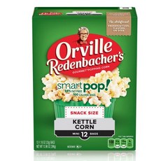 [미국직배송]오빌레덴바커 스마트팝 케틀 팝콘 스낵사이즈 12팩x33g Orville Redenbachers SmartPop! Kettle Corn Mini Bags, 33g, 12개