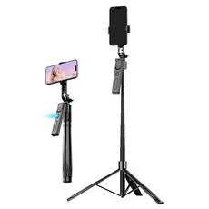 AI追蹤自拍棒 1.92米 鋁合金 藍牙遙控 tripod, 黑色, 1個, F01