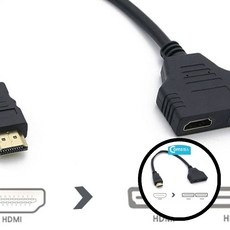 롱타입선택기 2대1 HDMI 선택분배기 모니터 Y자형 케이블 비디오 출력 디지털 신호 화면 확장 멀티 디스플레이 TLg02957TT09