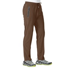 TBMPOY 남성용 경량 하이킹 여행 바지 통기성 운동 낚시 액티브 조거 지퍼 포켓 A18-브라운 S