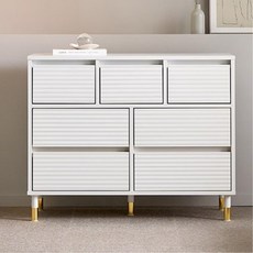 가로골지 템바 안방서랍장 티비대 3단 1000 tv수납장, 화이트