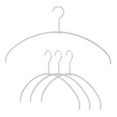 Mawa 좁은 쁘띠 옷걸이 미끄럼 방지 코팅이 된 스틸 행거 셔츠 드레스 캐미솔 티셔츠용 공간 절약 360도 회전 가능한 후크 20개 세트 실버, 화이트, 4 PCS