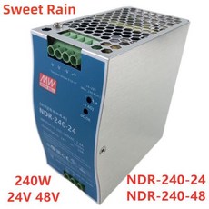 MEAN WELL 산업용 Din 레일 240W 슬림 단일 출력 스위칭 전원 공급 장치 24V 48V NDR-240-24 NDR-240-48, 24V_100-240VAC