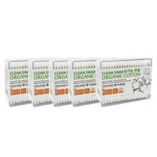 풍성 사각 순면 유아면봉, 200개입, 5개