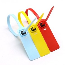 컬러 케이블 타이 인식 표시 끈 캐리어 수하물 택 10P, 노란색