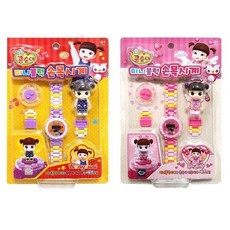 콩순이 미니블럭 손목 시계/여아 어린이 장난감, 콩순이 미니블럭 손목시계_핑크