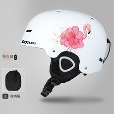 臺灣出貨高顔值磁吸滑雪鏡防霧成人雪地柱麵雪鏡護目鏡男女可卡雙層近視可開發票, L碼-白盔火烈鳥（送收納袋）, 1個