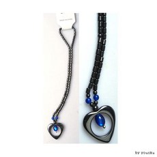 하트 자석 목걸이/자석목걸이/구슬목걸이/패션잡화/목, 1개