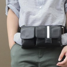 라운딩용 골프힙색 천연가죽 벨트백 스트릿패션 기념일선물 학생메신저백 펑크룩