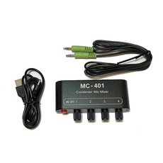 網路天空 增加麥克風孔 麥克風擴充器，四進一出，四路輸入，適用於5V或駐極式麥克風，型號mau-401, 4軌麥克風放大擴充器, 4軌麥克風放大擴充器