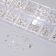 네일스토어 별 달 네일파츠 메탈참 실버-2, 1개, 실버