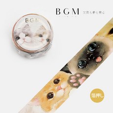 【莫莫日貨】2023 2月新品 日本進口 BGM Life系列 燙金 金箔和紙膠帶 - 貓顏 LGCD049, 1個