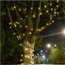 太陽能雪花燈 庭院燈 太陽能聖誕燈串 LED露營燈串 太陽能裝飾燈 戶外裝飾燈, 1件, 暖白, LED燈條