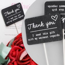 엠데코(mdeco) 꽃다발 꽂이 픽 - 땡큐 블랙 30cm 6개 세트, 단품, 단품