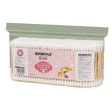 SINWUAS多用途棉花棒 柔軟棉頭竹棒 獨立包裝乾淨衛生, 1個, 500個裝