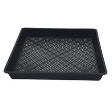 정사각 배수 트레이 블랙 플라스틱 화분받침대 42x42cm, 1개
