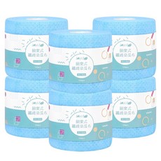 JoyLife 拋棄式纖維菜瓜布懶人抹布 120抽 廚房清潔抹布, 藍色, 6個, 120pcs