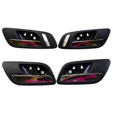 PT Auto Warehouse GM-2546MA-QP3 - 내부 도어 핸들 블랙 (에보니) 하우징 크롬 레버 전면 왼쪽 1개 오른쪽 후면 1개 224086 4449968, PT Auto Warehouse GM-2546MA-QP