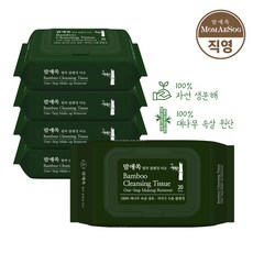 맘애쏙 대나무 속살 클렌징티슈 캡형 20매 천연성분, 5매입
