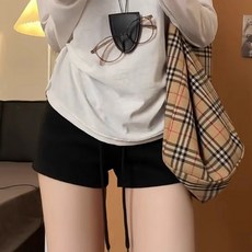 抽繩瑜伽包臀運動熱褲女