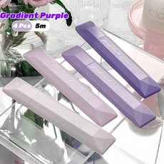 4팩 강접 양면 폼 테이프 롤러 6mm x 196인치 강력 접착 글루 러너 스크랩북 공예 용품 사무실 학교용 216253, Gradient Purple