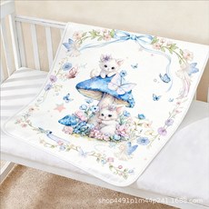 夏季嬰兒純棉防水透氣隔尿墊, M白601號:70cm*90cm, 1個