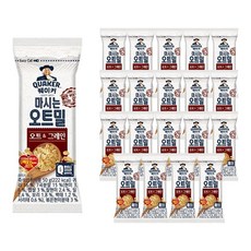 퀘이커 마시는 오트밀 오트 앤 그레인 낱봉팩, 50g, 20개