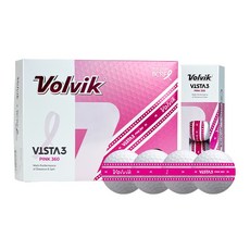 Volvik VISTA3 PINK 360 高爾夫球 多功能距離與側旋表現, VOLVIK VISTA3 PINK360 球, 1個, 12個裝