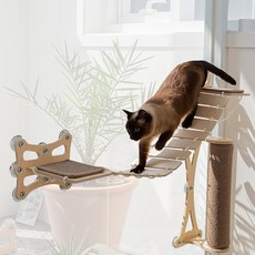 Monello 貓咪走繩雲梯貓跳臺 GO23012, 燕麥色(貓抓板), 1個