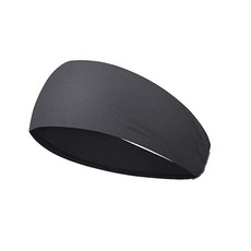 夏季薄款運動寬髮帶吸汗男女頭帶健身頭巾騎行籃球瑜伽跑步馬拉松, 深灰色, 1個