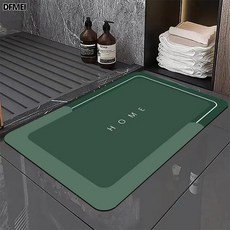 DFMEI 浴室地墊簡約吸水軟墊衛生間門口防滑速幹腳墊家用門墊, 1個, 墨綠色