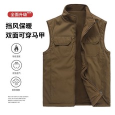 工裝馬甲 雙面穿多口袋戶外休閒背心