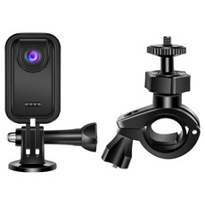 오토바이 블랙박스 전기자전거 블랙박스 자전거 블랙박스 액션캠 포켓 카메라, 블랙+64GB메모리