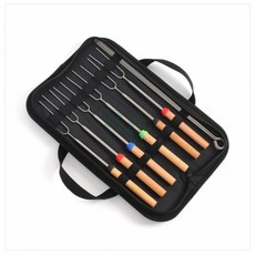 바구니룸1 캠핑 마시멜로 바베큐 꼬치세트 10P 스틸소재 캠핑바베큐용품, 1개