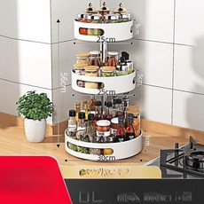 채이음 양념통회전트레이, 1단, 3단 보리 원형