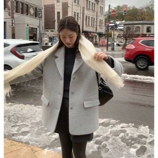 OUNCE 氣質BABY藍羊駝毛羊毛外套 韓國正品代購 寶寶保暖外套