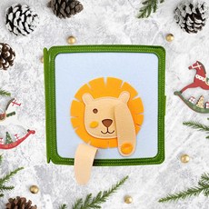 兒童毛氈書玩具早教立體書 寶寶布書, 萌眼獅子:20×20×7cm, 1個