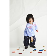 국내배송 자라 ZARA 하트 칼라 스트라이프 셔츠 - 블루 970411