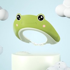 寶寶洗頭帽洗頭帽寶寶洗頭嬰兒洗頭兒童洗頭兒童洗頭帽擋水護耳洗髮帽嬰幼兒洗頭神器可調節硅膠洗澡浴帽, 全新pp材質【青蛙綠】硅膠洗頭帽, 1個