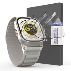 iamdue Apple Watch 全覆蓋TPU自我修復螢幕保護貼 49mm 3入, 透明