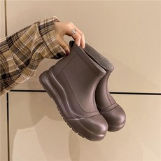 여성용 미끄럼 방지 작업화 방수 방오 기능 소프트 밑창 편안한 착용감 하이탑 디자인 데일리 오피스 신발 심플하고 세련된 스타일 고급 고무 소재로 제작된 실용성 높은 근무용 부츠