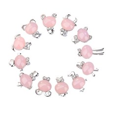 十二生肖粉晶項鍊 韓版銀飾吊飾 防過敏