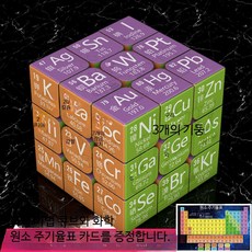 퍼즐 큐브 루빅스큐브 학생용 수학 물리 문제해결능력 집중력 향상 교육용 장난감, 1개, 화학 실험 버전