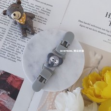 SHINYWAWA 幼兒園手帕夾 雙頭防掉夾, (現貨)灰色大象, 1個