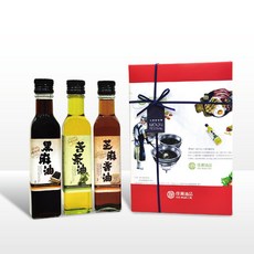 佳源油品 油品禮盒組 (黑麻油、芝麻香油、苦茶油), 1個