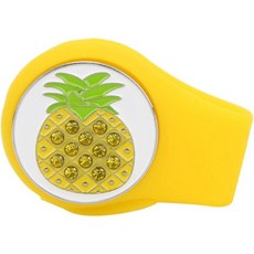 Volkmi高爾夫矽膠帽夾男女通用球標記／時尚帽夾配件，隨機出貨增添樂趣, 鳳梨黃, 1個