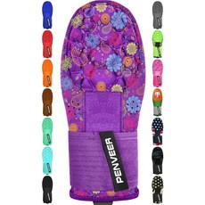 Penveer 야구 슬라이딩 장갑 청소년 및 성인 야구용 슬라이딩 장갑 소프트볼 슬라이딩 가드 왼손 및 오른손 (핫핑크 청소년), 퍼플 페이즐리 플라워