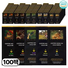 커피농가 더치커피 파우치 5종원두 혼합, 100개, 1개입, 40ml